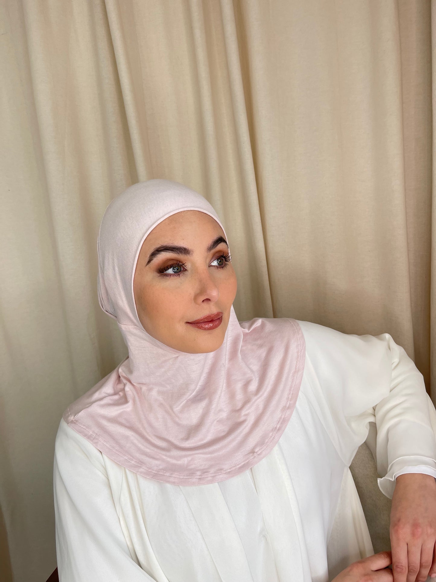 Muslimah covered in luxury hijab. Cotton jersey hijab sets UK with next day shipping.