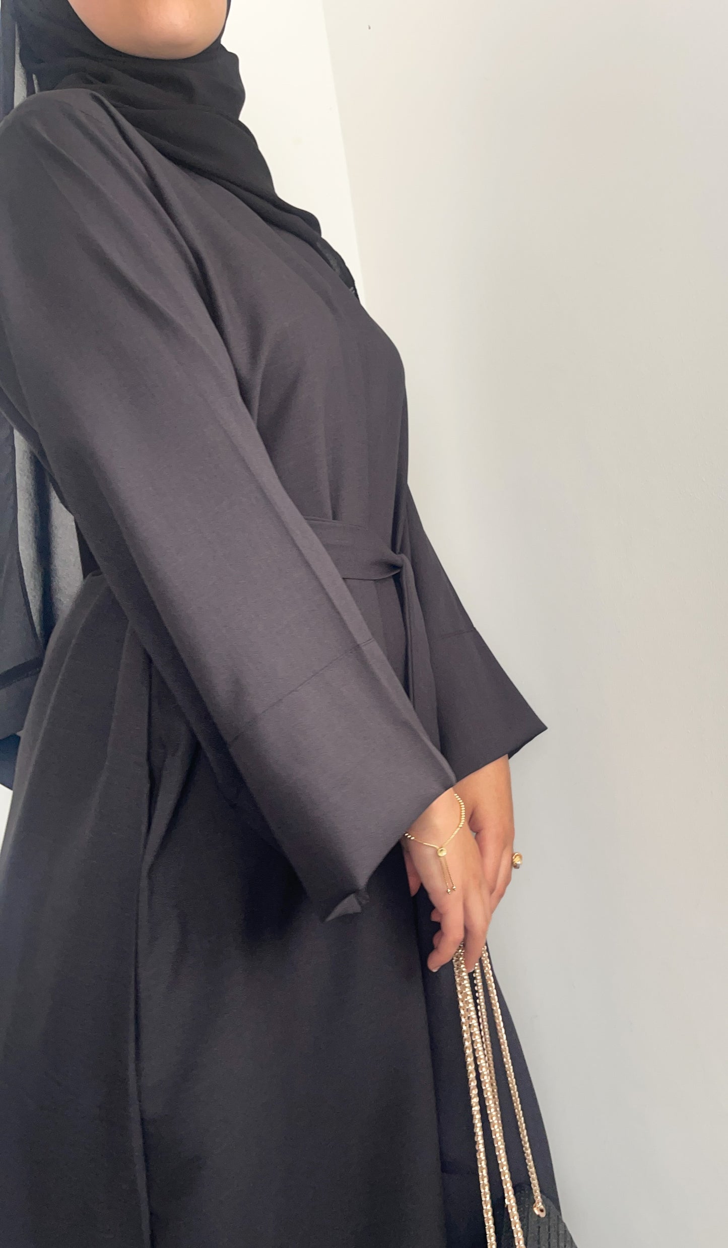 REGULAR COAL LINEN CLOSED EVERYDAY ABAYA SET