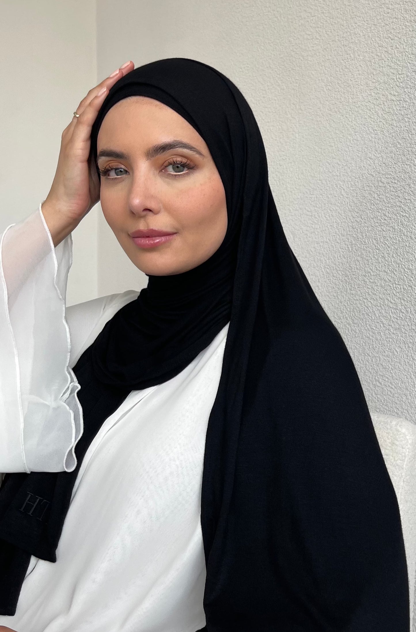 Premium Lightweight Jersey Hijab - Jet Black