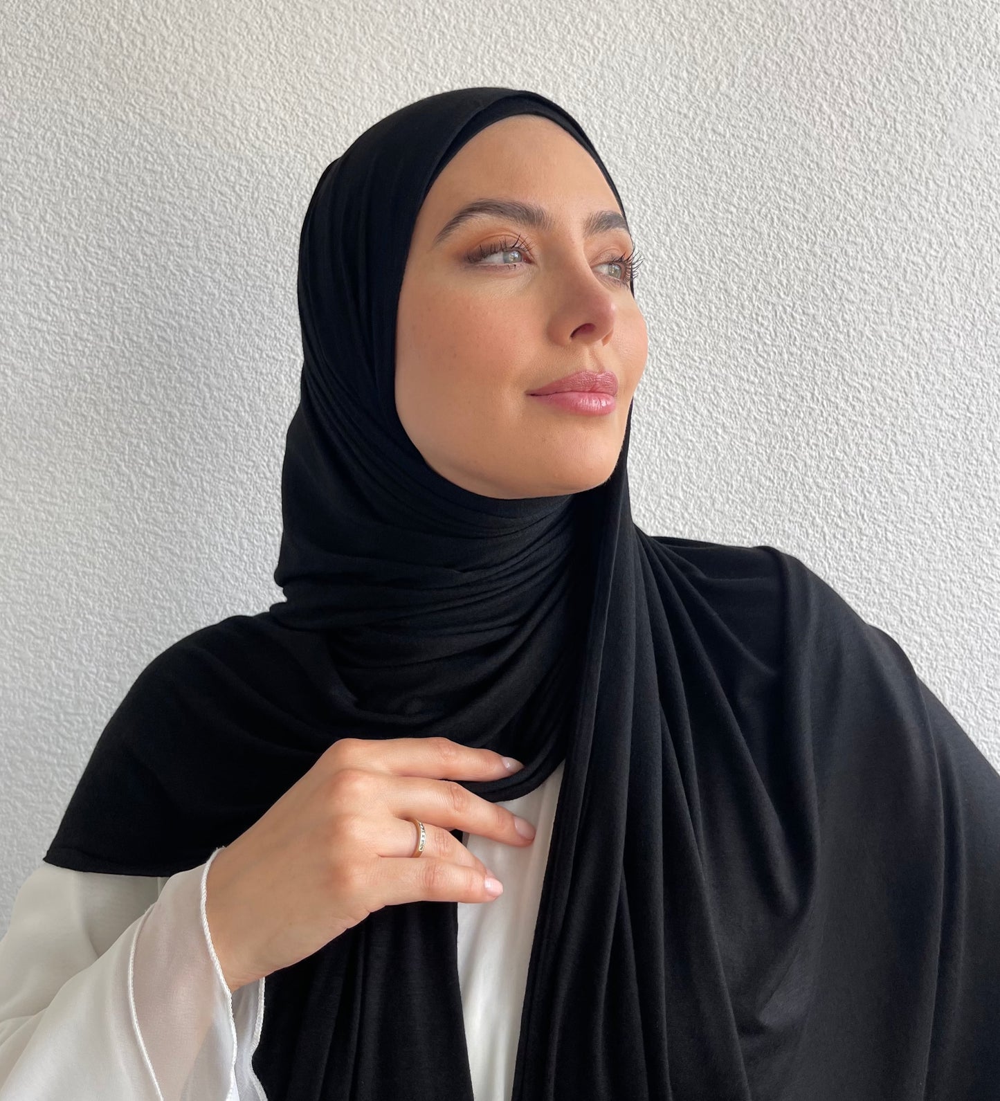 Premium Lightweight Jersey Hijab - Jet Black