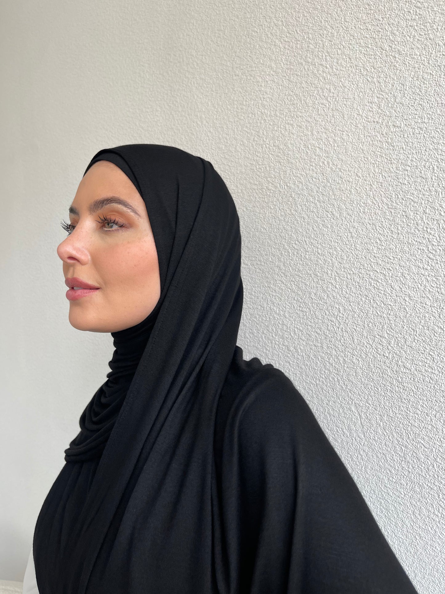 Premium Lightweight Jersey Hijab - Jet Black