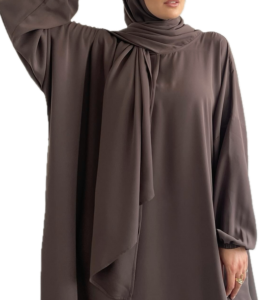 Umber Brown Classic One Piece Prayer Abaya