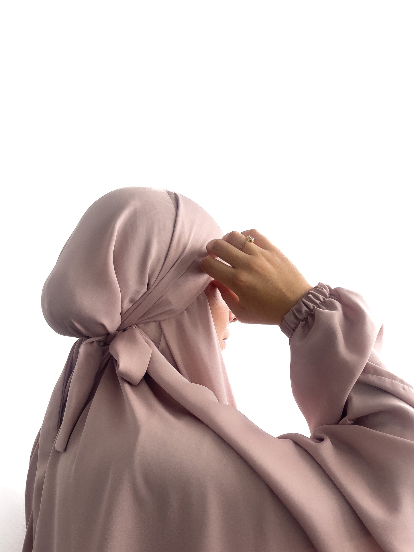 TWO PIECE JILBAB - PRAYER SET WITH ELASTIC CUFFS DUSTY PINK