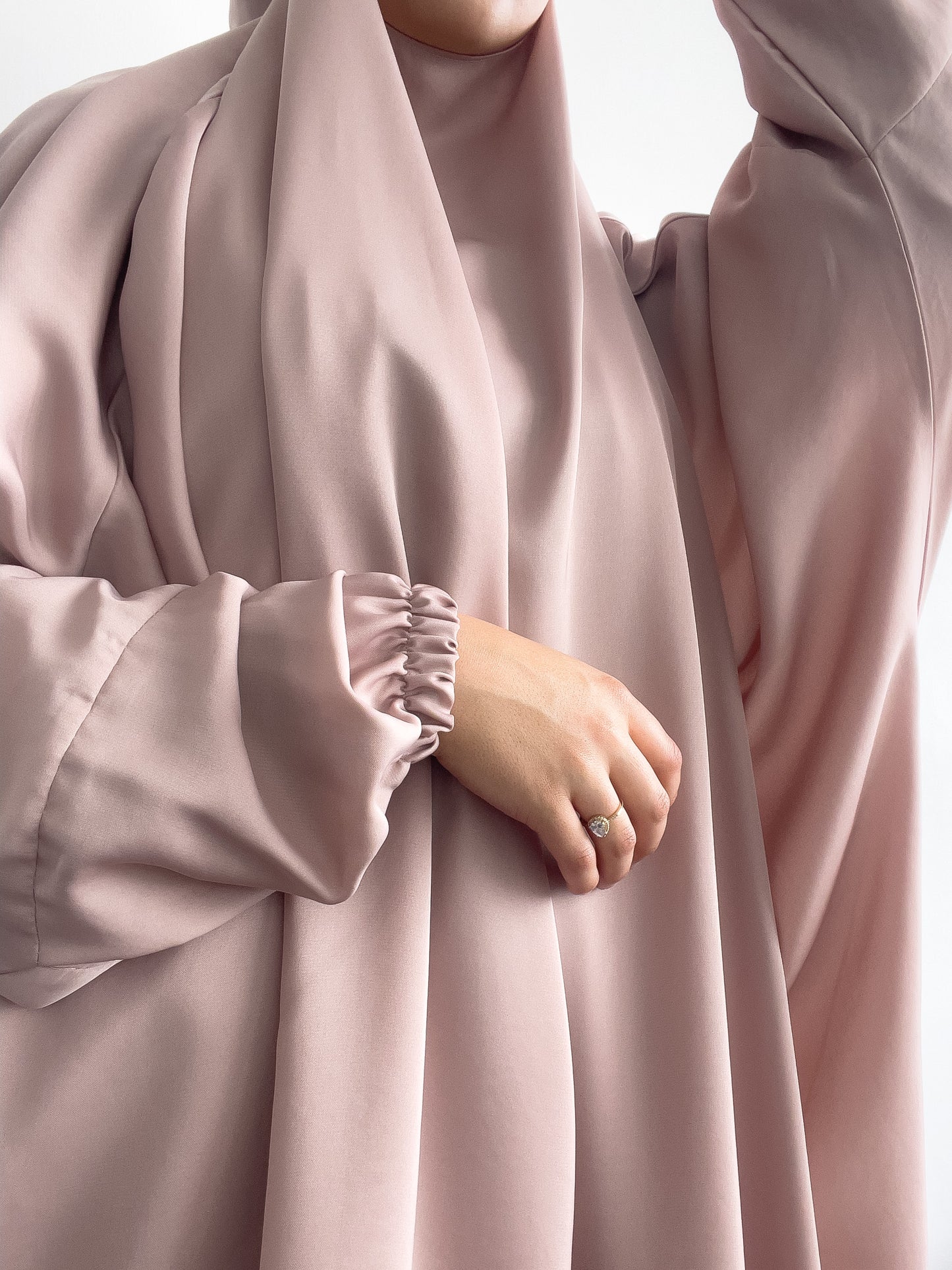 TWO PIECE JILBAB - PRAYER SET WITH ELASTIC CUFFS DUSTY PINK