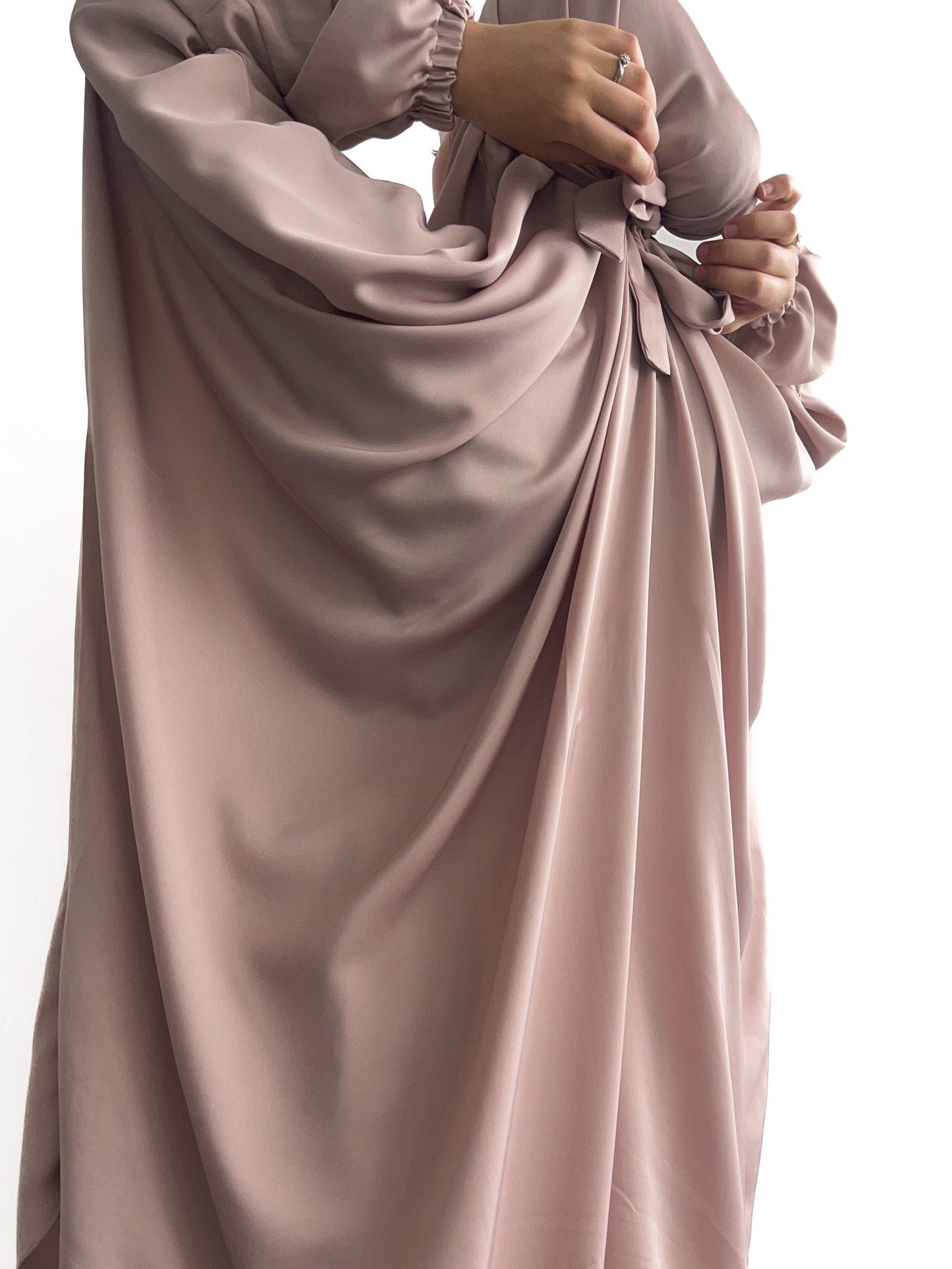 TWO PIECE JILBAB - PRAYER SET WITH ELASTIC CUFFS DUSTY PINK
