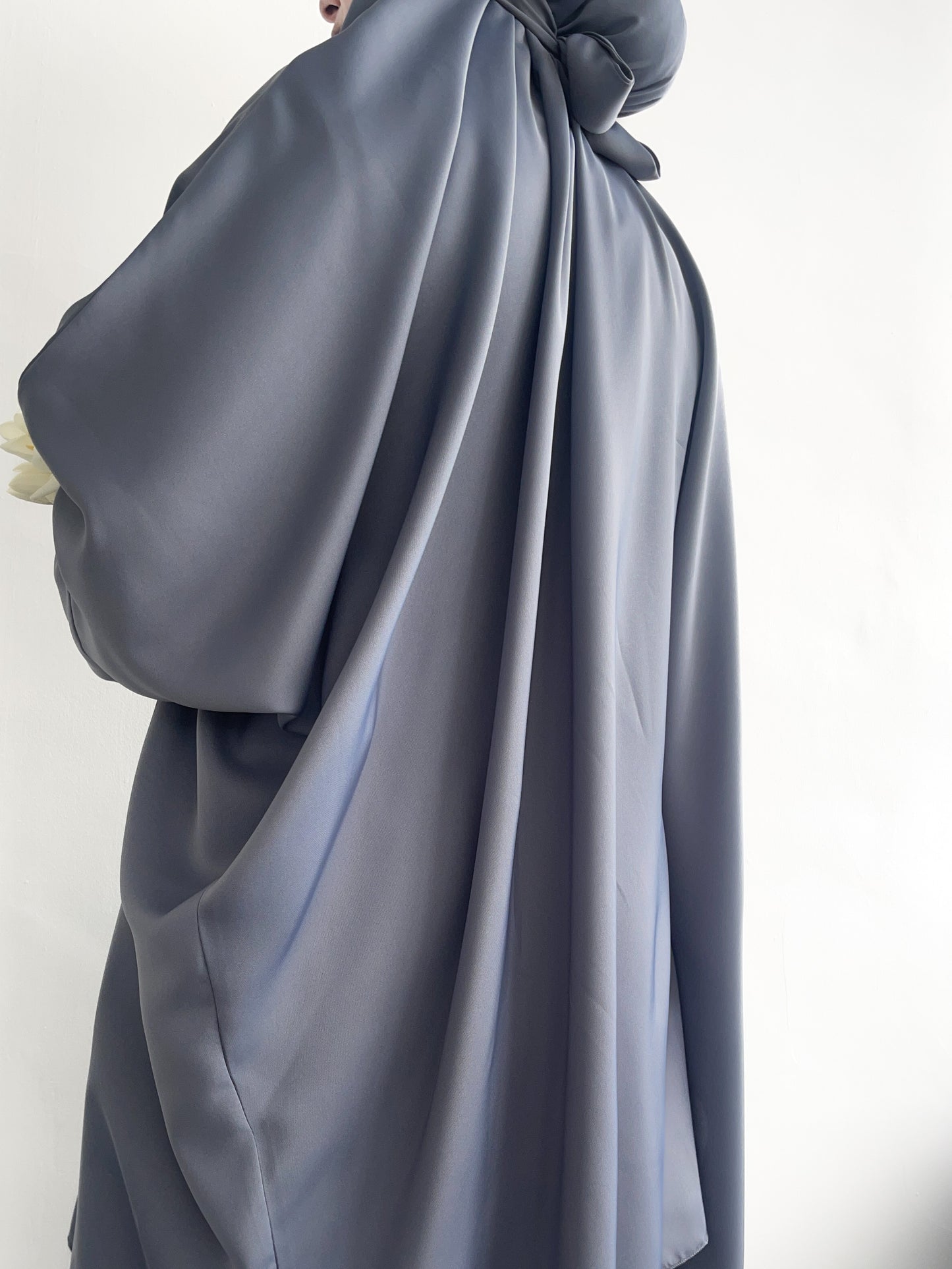 TWO PIECE JILBAB - PRAYER SET WITH ELASTIC CUFFS SLATE GREY/BLUE