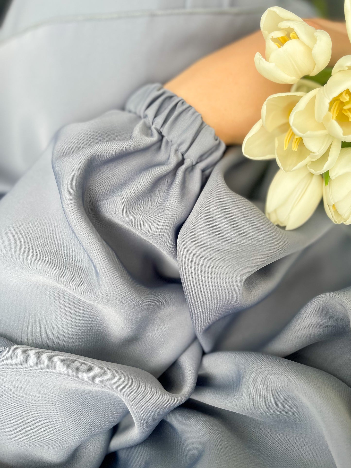 TWO PIECE JILBAB - PRAYER SET WITH ELASTIC CUFFS SLATE GREY/BLUE