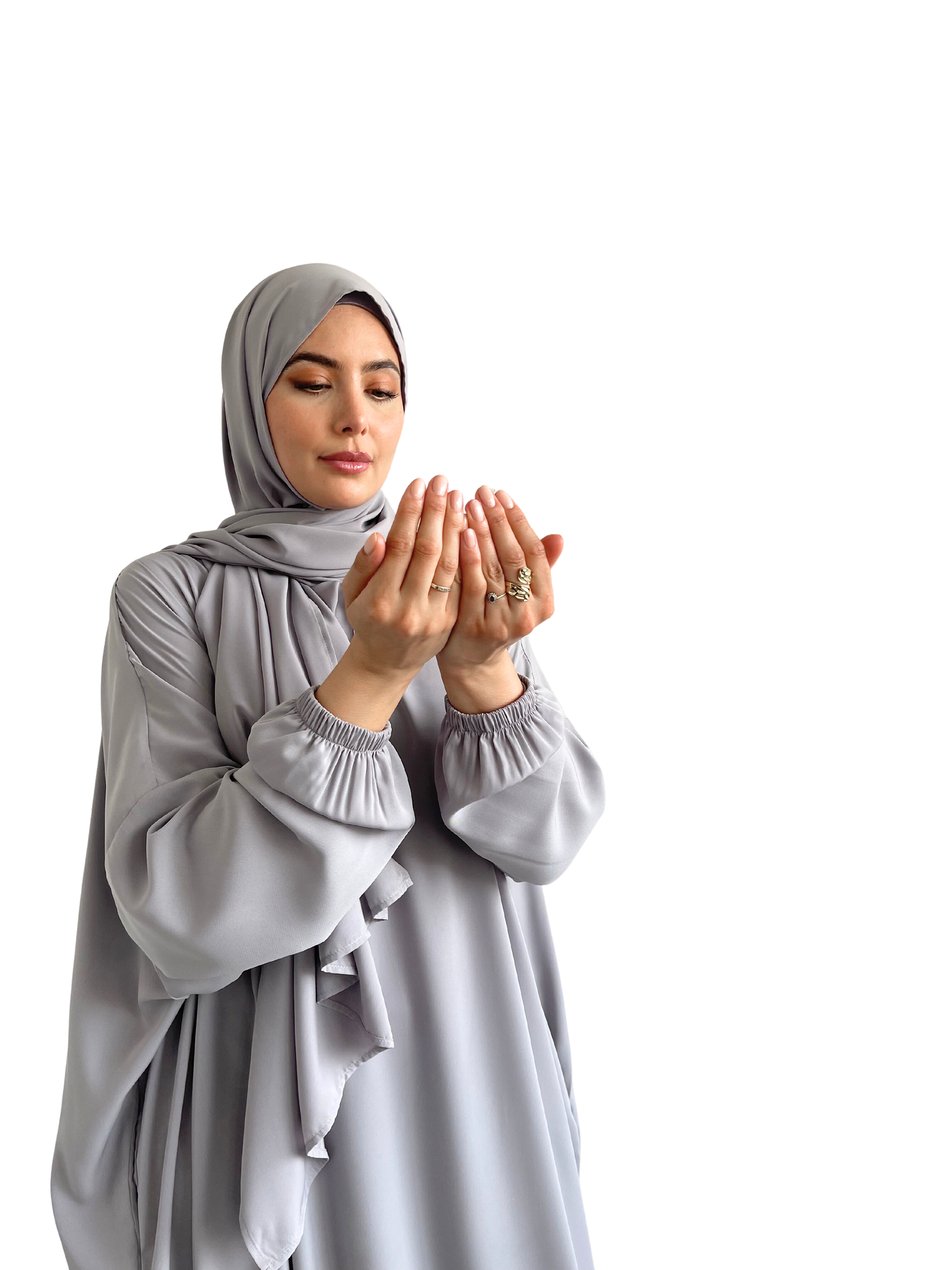 Pearl Grey Classic One Piece Prayer Abaya