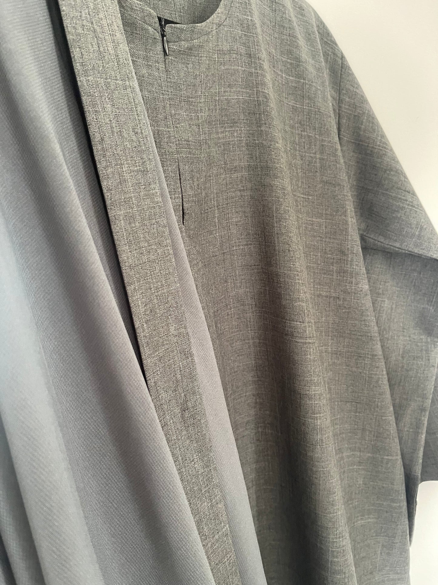 OVERSIZED CHARCOAL LINEN CLOSED EVERYDAY ABAYA SET