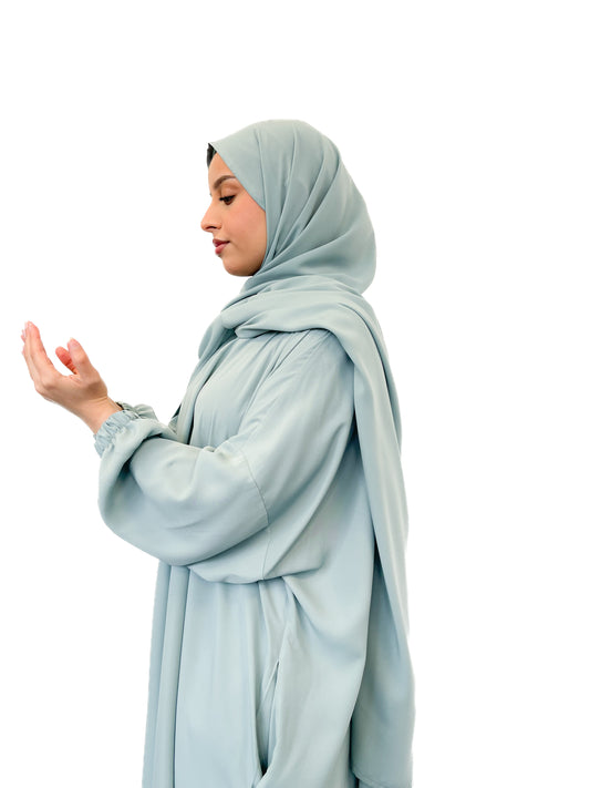 Muted Mint Classic One Piece Prayer Abaya