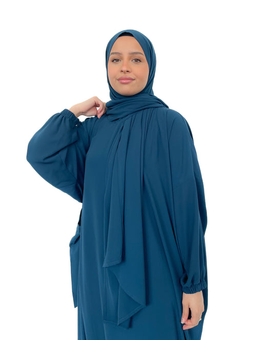 Ocean Teal Classic One Piece Prayer Abaya