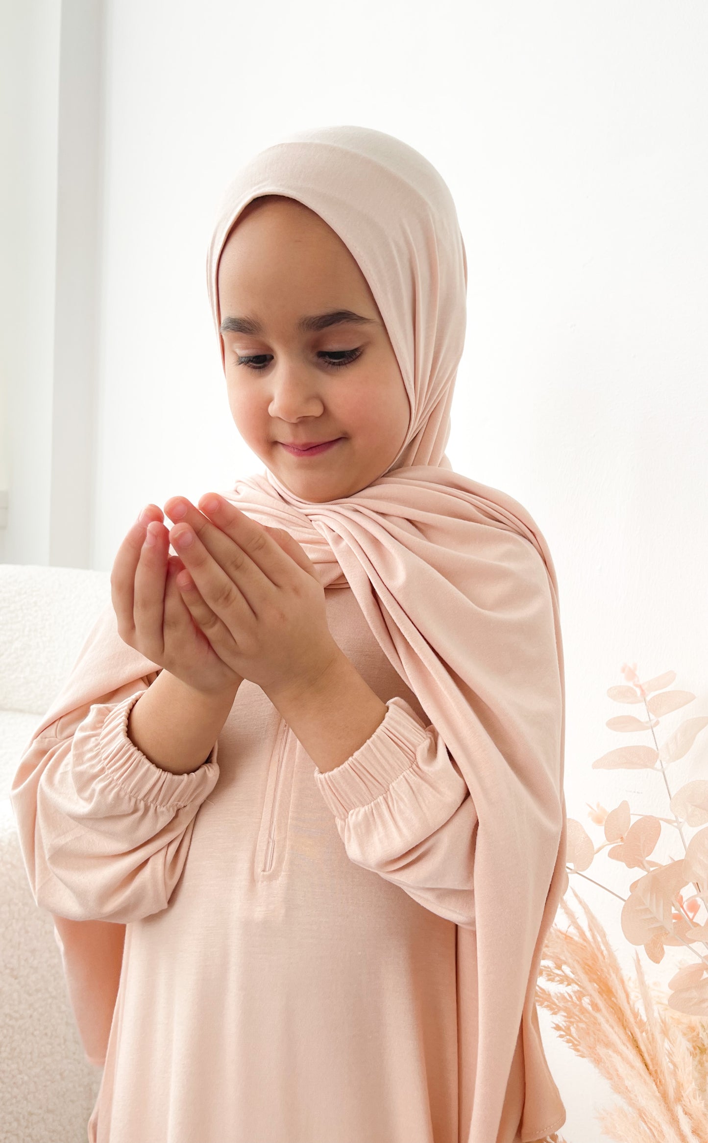 MUMMY & ME | GIRLS ONE PIECE PRAYER ABAYA- MACADAMIA