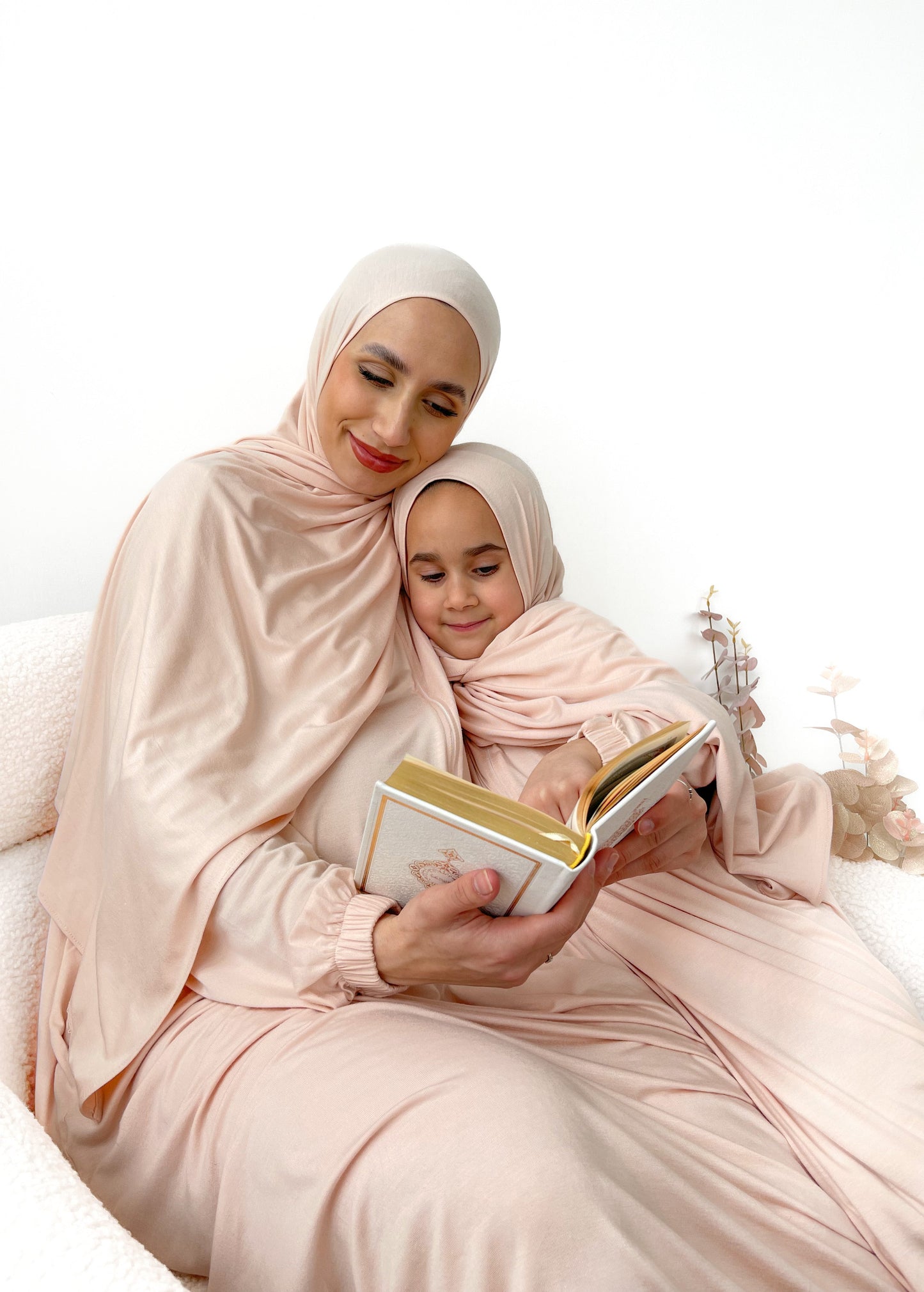 MUMMY & ME | GIRLS ONE PIECE PRAYER ABAYA- MACADAMIA