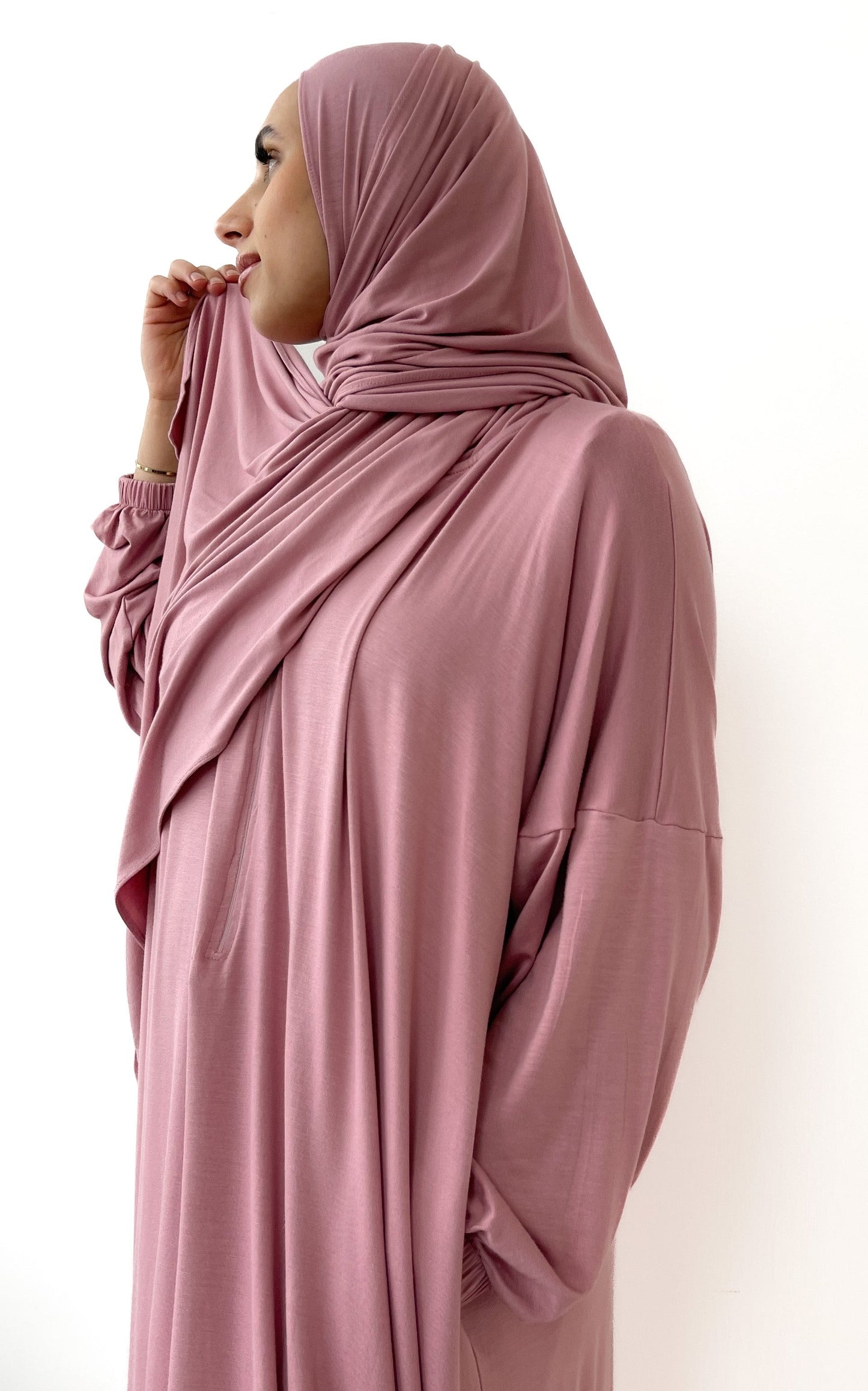 MUMMY & ME | LADIES ONE PIECE PRAYER ABAYA- OLD ROSE