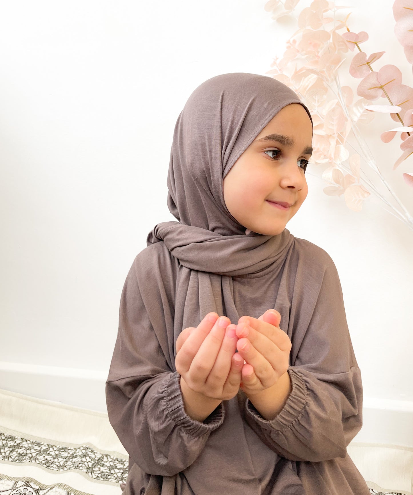 MUMMY & ME | GIRLS ONE PIECE PRAYER ABAYA- DEEP TAUPE