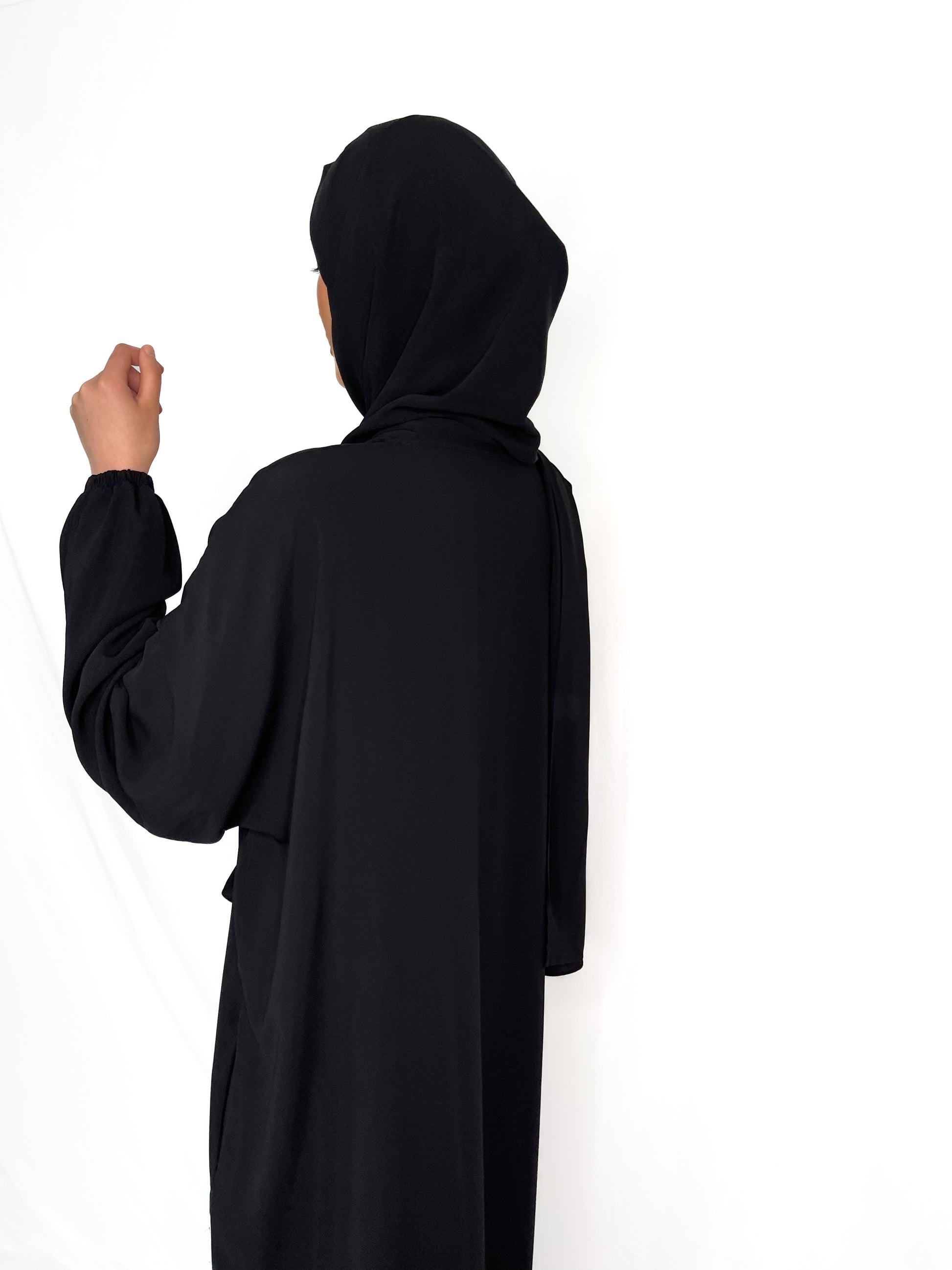 COAL BLACK CLASSIC ONE PIECE ABAYA