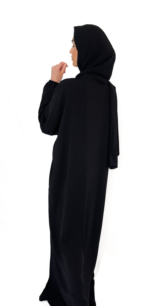 COAL BLACK CLASSIC ONE PIECE ABAYA