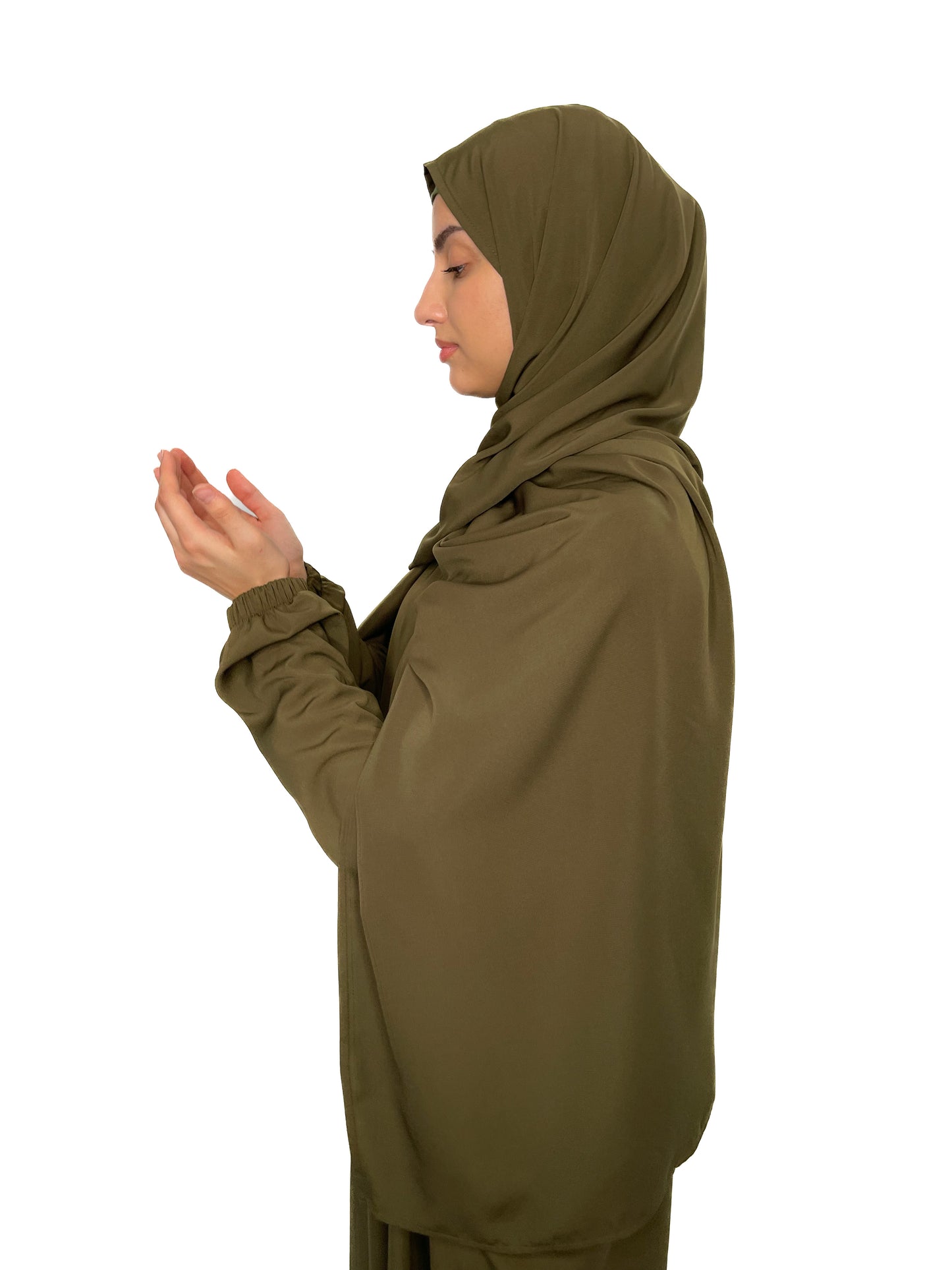 OLIVE GREEN CLASSIC ONE PIECE ABAYA