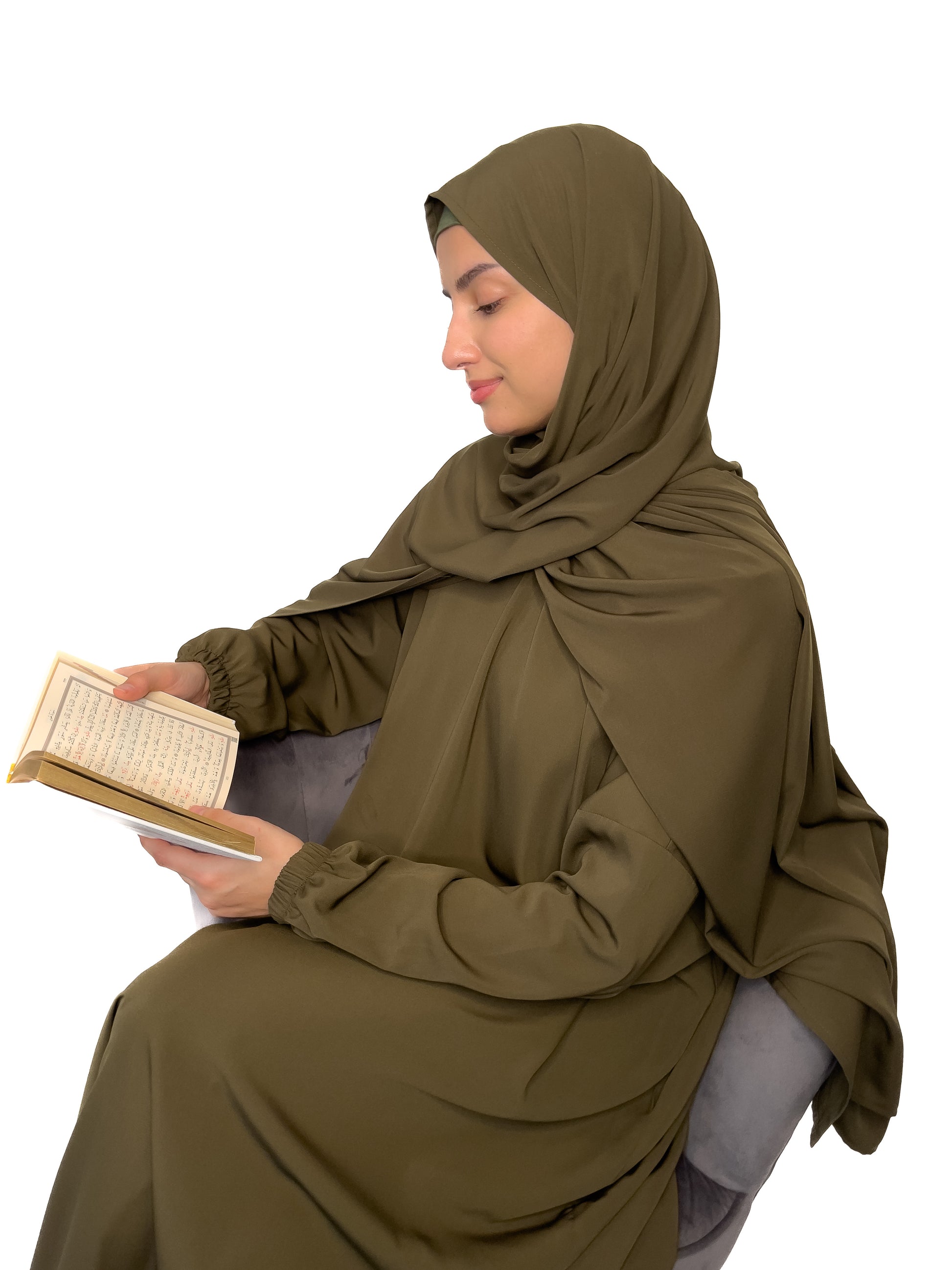 OLIVE GREEN CLASSIC ONE PIECE ABAYA