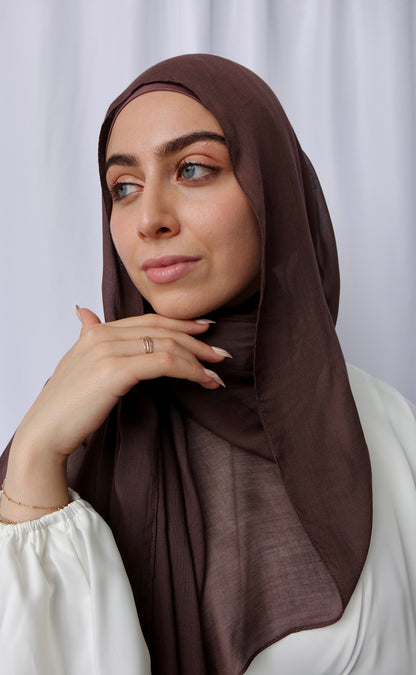 Modal Matching Hijab Set - Brunette