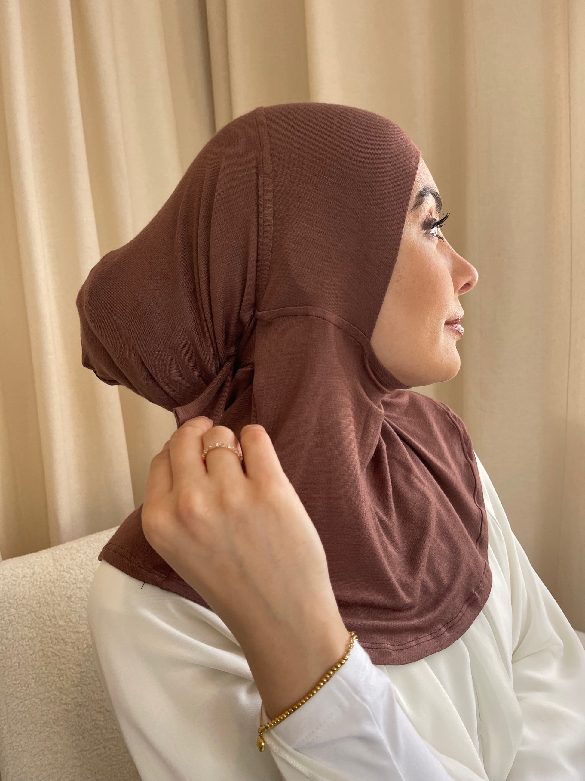 Ninja hijab full coverage hijab caps, under-cap with tie back function. Next day delivery hijabs UK