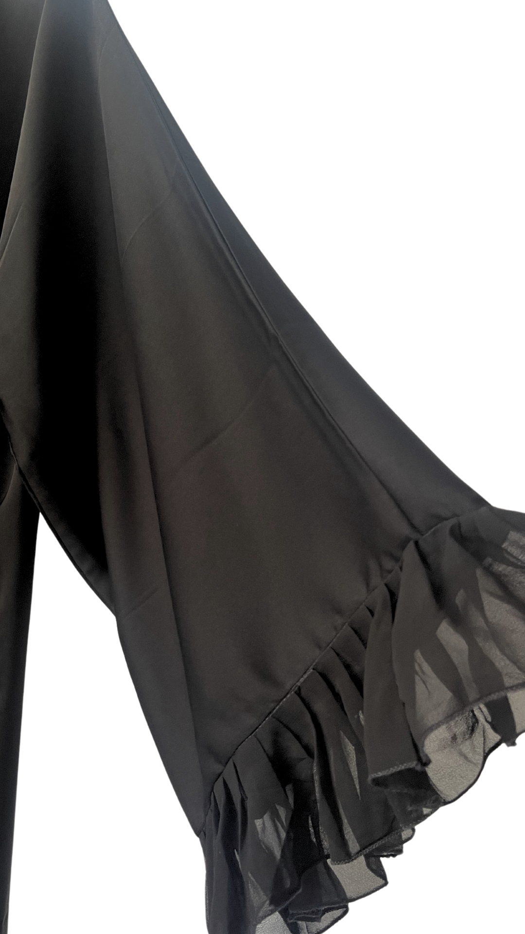 Ruffle Sleeve Detail Abaya- Black