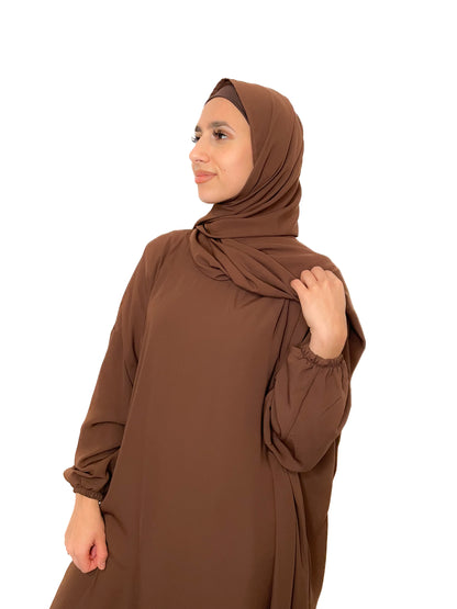 Coco Brown Classic One Piece Prayer Abaya