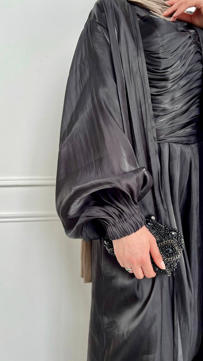 Aya 2 piece abaya set- Black shine