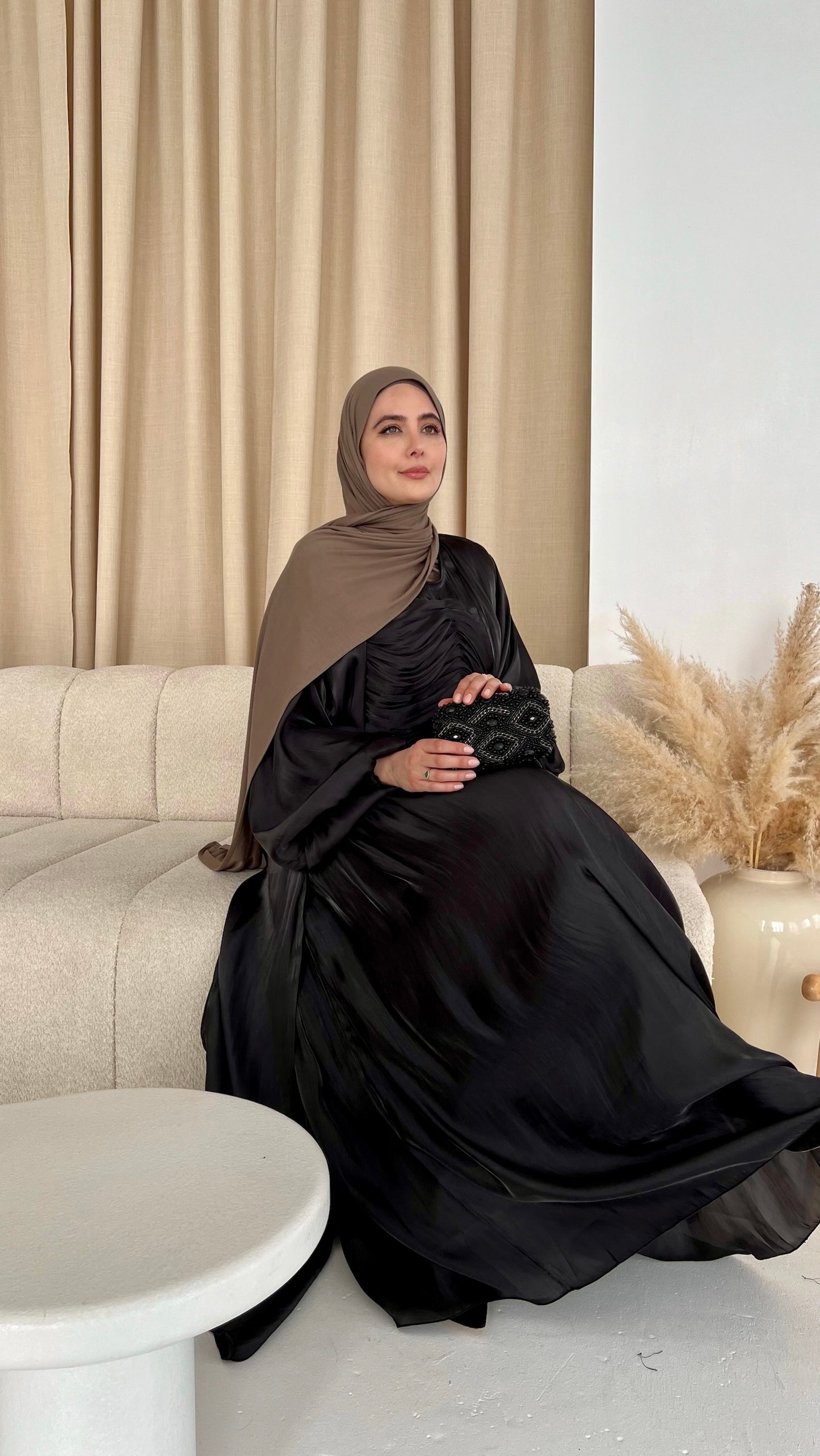 Aya 2 piece abaya set- Black shine