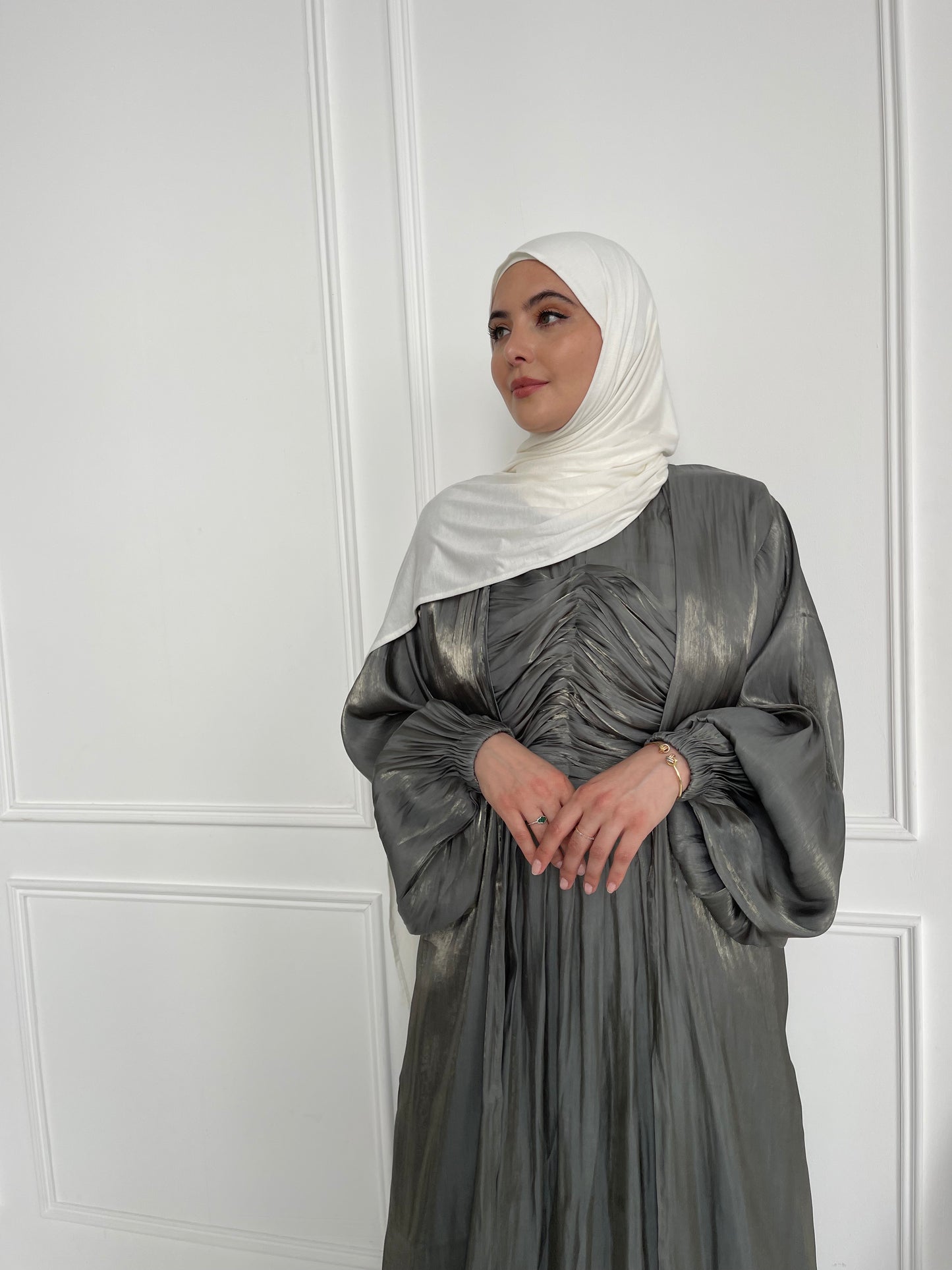 Aya 2 piece abaya set- Sage shine