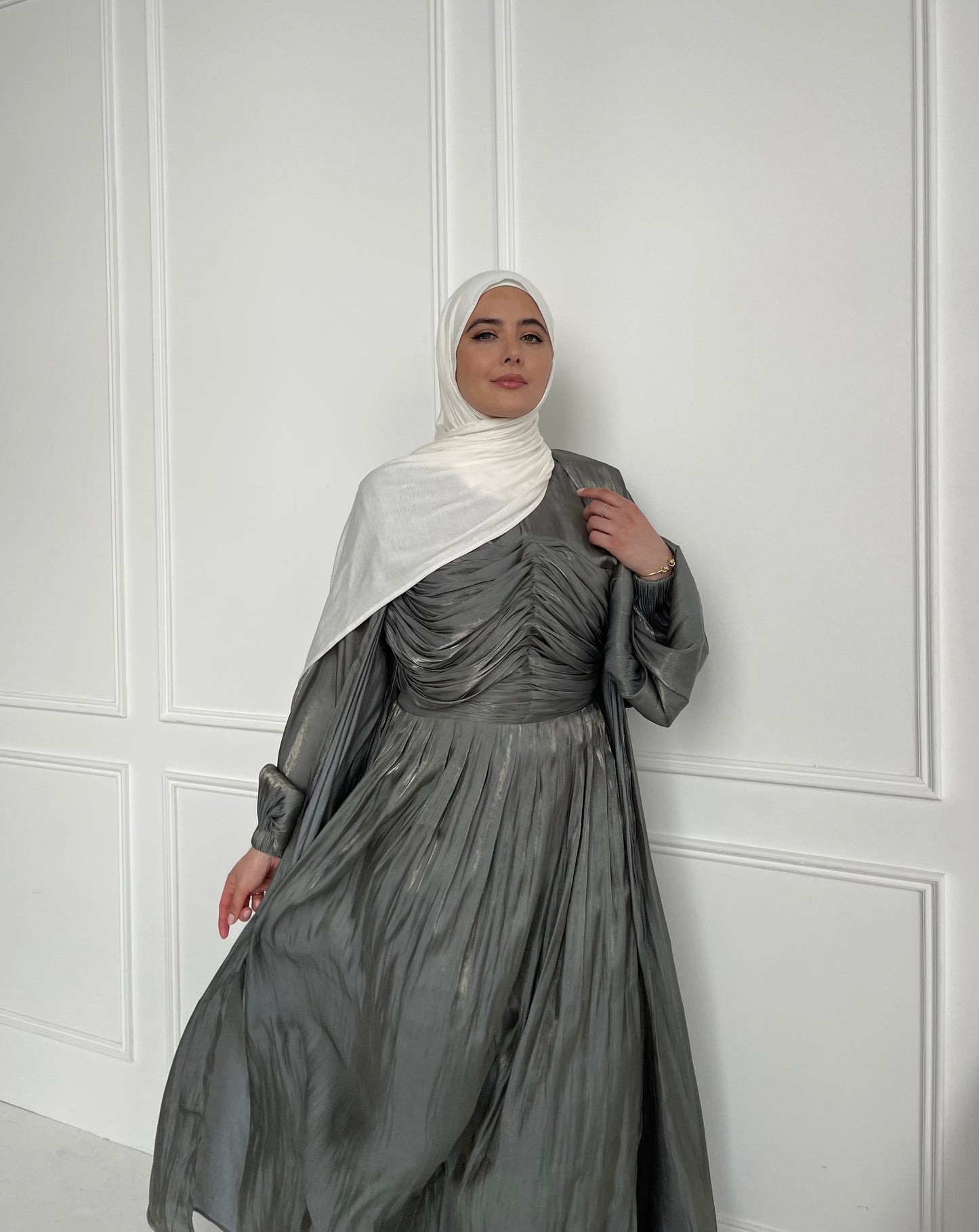 Aya 2 piece abaya set- Sage shine