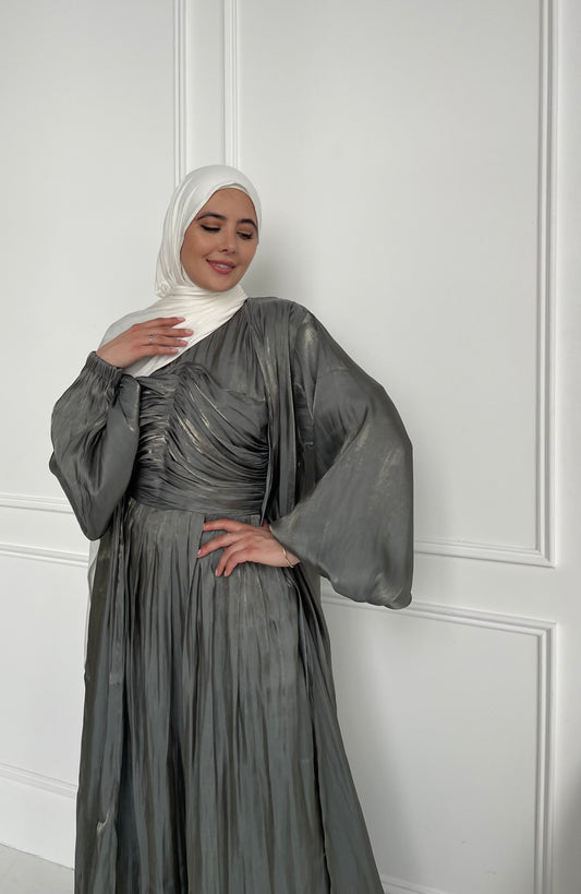 Aya 2 piece abaya set- Sage shine