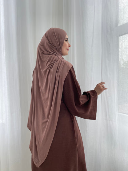 CHESTNUT LINEN CLOSED EVERYDAY ABAYA SET