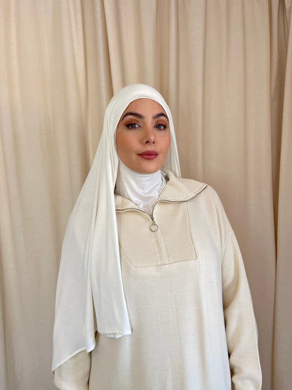 Premium Lightweight Jersey Hijab - Snow