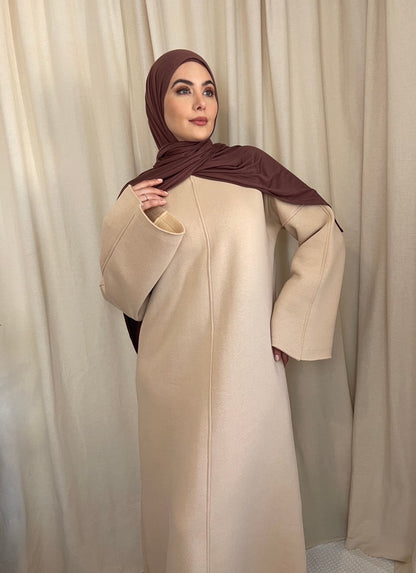 Bisque Cotton Thick Abaya Dress