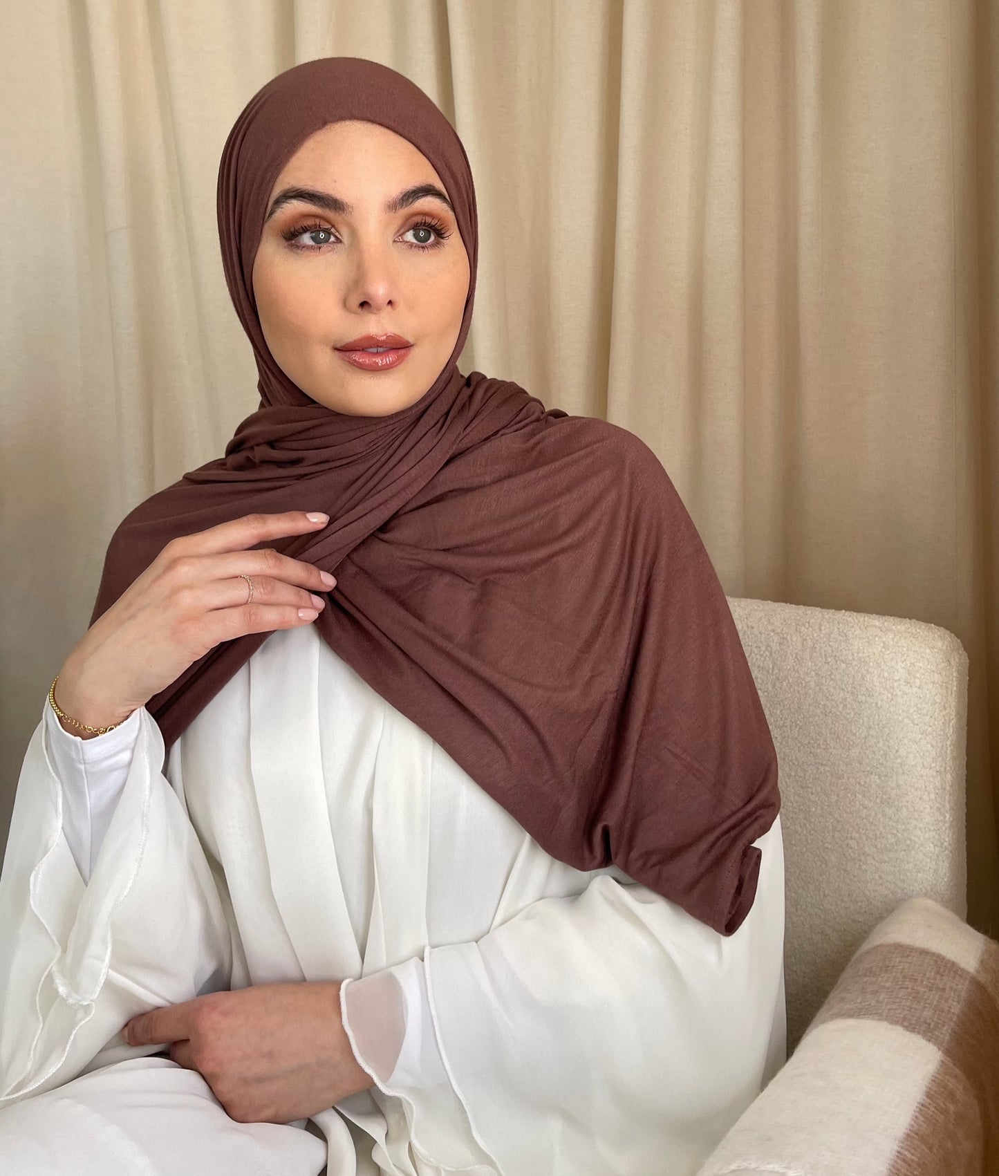 Premium Lightweight Jersey Hijab - Mocha