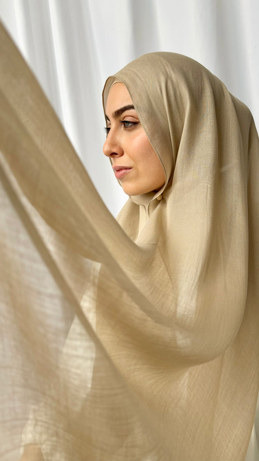 Modal Matching Hijab Set - Ecru