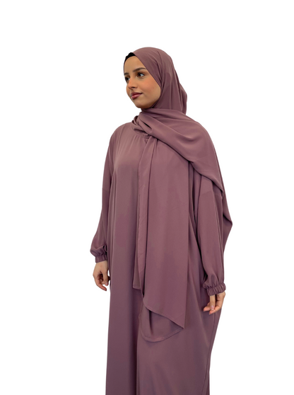 Dark Mauve Classic One Piece Prayer Abaya