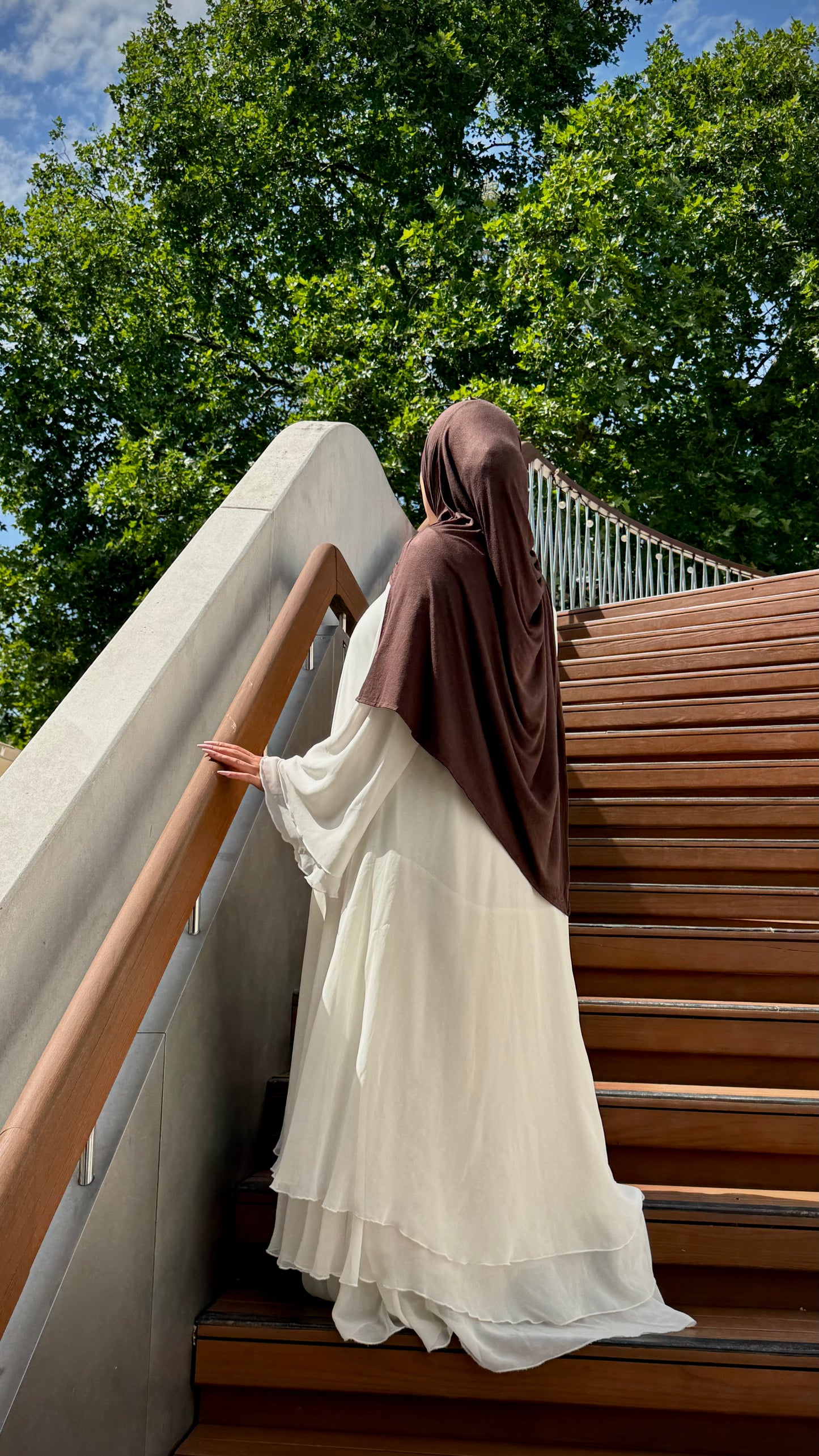muslim women in the uk wearing abaya from the uk and matching hijab combo