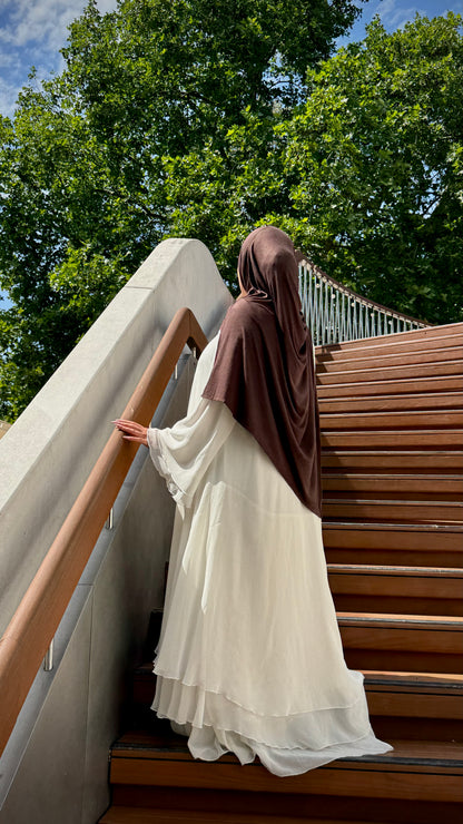 muslim women in the uk wearing abaya from the uk and matching hijab combo