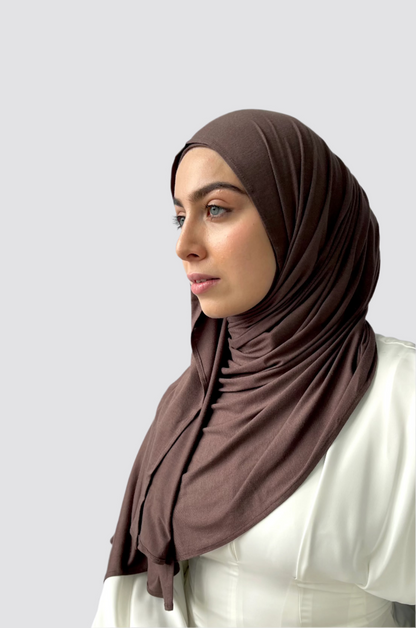 Premium Lightweight Jersey Hijab - Umber Brown